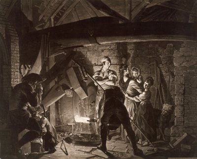 An Iron Forge (after Joseph Wright of Derby) by Richard Earlom